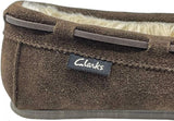 Clarks Women's Suede Moc Indoor and Outdoor Slipper Dark Brown 10M