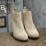 Michael Michael Kors Suede Evaline Almond Toe High Heel Booties Camel Brown 11M
