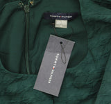Tommy Hilfiger Houndstooth Knit Keyhole Neck Fit Flare Dress Cypress Green 14