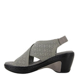 JBU Womens Alyssa Wedge Sandal B3ALA19 Gray Shimmer 8M