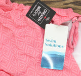 Swim Solutions Underwire V Neck Empire Waist Tankini Swim Top Guava Pink 12