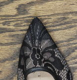 A New Day London Lace Slingback Bow Flats 94303523 Black 7M