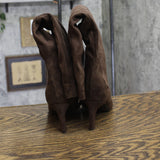 A New Day Justice Mid-Calf Cone Heel Boots with Memory Foam 94568889 Brown 7M