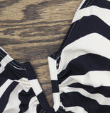 Bleu Rod Beattie V Wire Over The Shoulder Swim Bikini Top Black / White 36D
