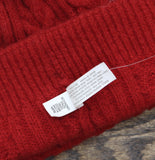 Style & Co. Womens Solid Cable Knit Beanie Pom Pom SC1542501 Red