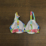 Bleu Rod Beattie Cross Back Bikini Swim Top Lets Get Away Print Blue Multi 38D