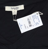 Splendid V-Neck Maternity Long Sleeve Pocket T-Shirt P80015-01 Black S