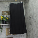 Coin 1804 Textured Rib Elastic Waist Maxi Skirt 2497X-AXI Black 3X