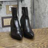 A New Day Womens Sienna Low Shaft Heeled Boots 94637416 Black / Gold 8M