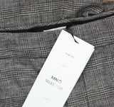 Mango Womens Wool Blend Flared Leg Suit Pants Gray Brown Check EUR 38 (US 5)
