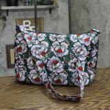 Vera Bradley Quilted Floral Shoulder Bag Purple Green Multi One Size