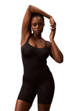 Calvin Klein Womens Shapewear Secure Sculpt Mid-Thigh Bodysuit QF8164 Black S