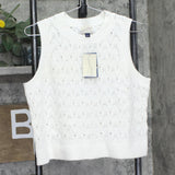 Universal Thread Sleeveless Crewneck Ribbed Hem Sweater Vest Cream Off White L