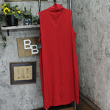 ELLA Rafaella Womens Plus Size Funnel Neck Sleeveless Dress Ruby Red 2X