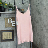 State Of Day Womens Fluid Knit Solid Tank Nightgown Soft Blush Heather Pink L