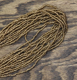 Seed Bead Twisted Wire Cluster Necklace Bronze Brown / Silver Gray 36" + 3"