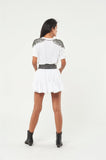Seta Apparel Womens Element Pleated Mini Skirt White 2XS