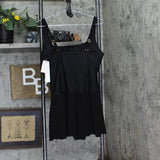Beyond Control Womens Grommet-Detail Square-Neck Swim Dress One Piece Black 16