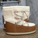 Universal Thread Zenita Lace-Up Fuzzy Moon Boots with Memory Foam Brown 8M