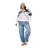 Wild Fable Ski Polo Collar Quarter Zip Novelty Pullover Sweater Off White 2XL
