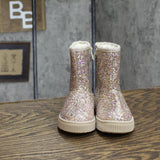 Cat & Jack Toddler Girls Pip Shearling Style Boots 88435631 Gold Glitter 5T