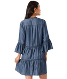Tommy Bahama Womens Chambray Embroidered Dress Swim Cover Up SS500340 Blue XS