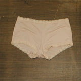 Maidenform Microfiber Lace Boyshort Panty 40760 Sandshell Pink Brown L