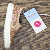 Cat & Jack Toddler Girls Madigan Slip-On Glitter Sneakers 90321443 Rose Gold 5T