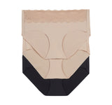 B.tempt'd by Wacoal Womens 3-Pack B. Bare Hipster Panties 970267 Brown Multi XL
