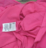 Jm Collection Womens Woven Tie-Sleeve Blouse With Necklace Top Fuchsia Pink L