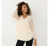 Lc Lauren Conrad Women's Ruffle Peasant Blouse WL24W021RS1