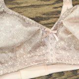 Bali Womens Woman's Double Support Wire-Free Bra 3820 Pink Chic Lace Print 38C