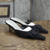 Karen Scott Womens Vintage Short Fabric Heels 1673eeb44456d4 Black 5.5M