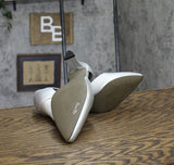 Easy Street Womens Moonlight Dress Pump Heels MOONLIGHT Silver Satin Gray 8.5W