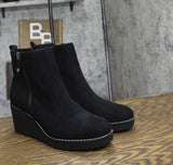 Style & Co. Womens Sayylor Wedge Booties 10019630400 Black Microsuede 7.5M