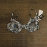 Salt + Cove Juniors Plaid Underwire Bikini Top SC251006GT Black / White Print XL