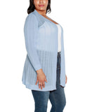 Belldini Womens Plus Size Lightweight Cardigan Sweater AS230224X Blue Haze 3X
