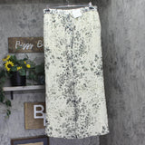 Calvin Klein Printed Pull-on Wide Leg Lined Pants Light Gray Print Multi XL