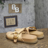 A New Day Womens Meg Sandals Double Band Buckle 94748234 Beige Brown 7.5M