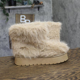 A New Day Faux Fur Platform Booties Fuzzy Brown 7M