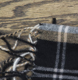 Style & Co. Tartan Plaid Fringe Scarf SC9542501 Black Neutral Multi