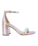 Kenneth Cole New York Block Heel Luisa Wedge Sandal Rose Gold Multi Pink 7M