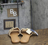 Universal Thread Womens Linda Raffia Buckle Slide Sandals 92611942 Tan Brown 11M