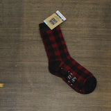 Muk Luks Mens Fleece Lined Lounge Socks Red / Black Plaid One Size