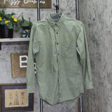Woolrich Mens Vintage Long Sleeve Cotton Button Up Shirt Green M