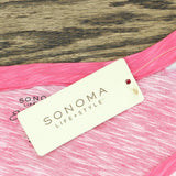 Sonoma Life + Style Womens Plus Tie Dye Short Sleeve Slubbed Tee Pink 2X