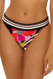 Trina Turk Womens Bougainvillea Reversible Hipster Swim Bottom Black Multi 12