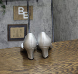 Easy Street Womens Moonlight Dress Pump Evening Heels Silver Satin Gray 8M