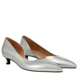 Naturalizer Gallent Pointed Toe Kitten Heel Pumps Silver Metallic Gray 7.5M