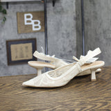 A New Day Womens Milan Slingback Pumps Lace 93708032 Cream Off White 9.5M